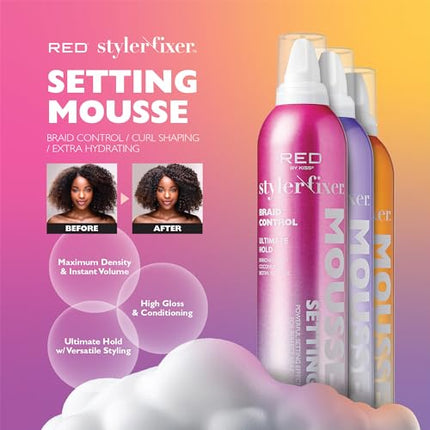 Red By Kiss Setting Mousse Braid Frizz Control-stm06(12 Oz, Extra Hydration)