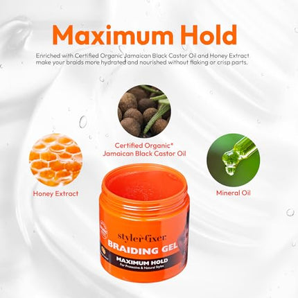 Red By Kiss Braiding Gel Maximum Hold Styler Fixer 32oz-sbm03