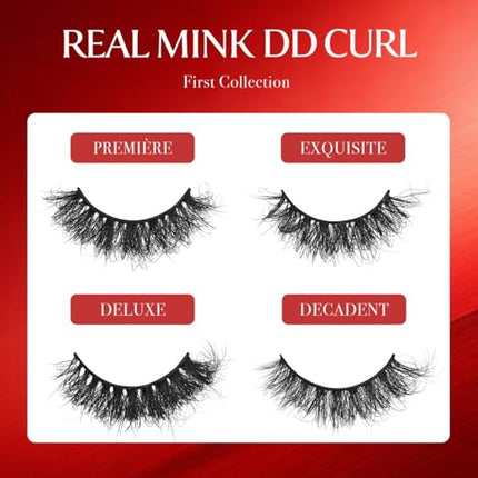 Kiss Vluxe Real Mink Dd Curl Eyelashes, 100% Real Mink-vdm04(decadent)