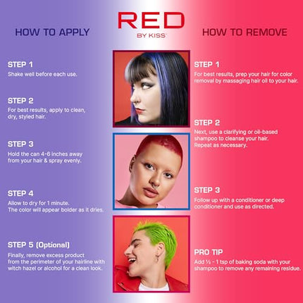 Red By Kiss Tintation Temporary Hair Color Spray-tcs12(atomic Pink)