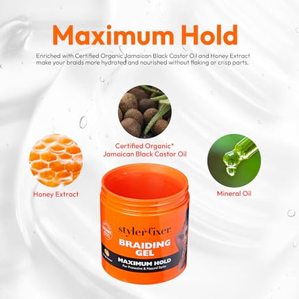 Red By Kiss Braiding Gel Maximum Hold Styler Fixer 32oz-sbm03