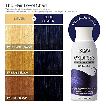 Kiss Express Semi-permanent Hair Color 3.5oz-k97(blue Black)