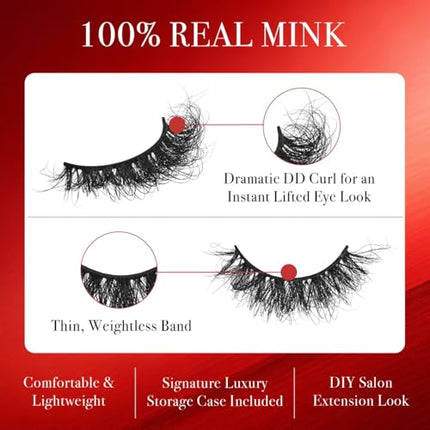 Kiss Vluxe Real Mink Dd Curl Eyelashes, 100% Real Mink-vdm04(decadent)