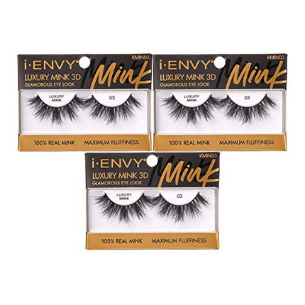 I-envy False Lashes, Mink 3d Lashes Value Pack-kmin03(3pack)