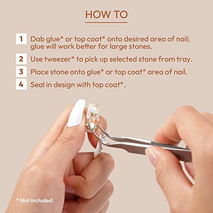 Gold Finger Multi-shape Glue On Nail Art Rhinestones-nar11(tiffany)
