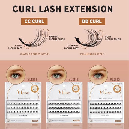 Kiss Vluxe Dd Curl Lash Cluster Eyelash Extensions-vlei13