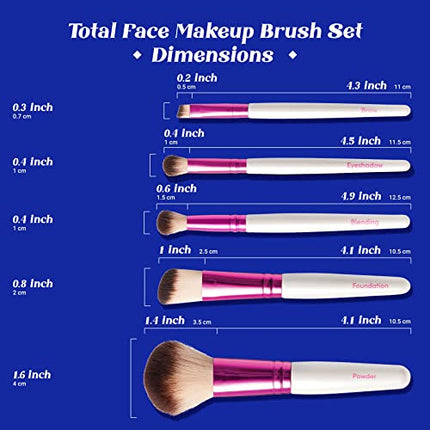 Ruby Kisses Makeup Brushes Travel Size Eye Makeup Brush 5 Pcs Set-ra01