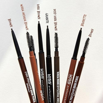 Kiss New York Professional Brow Pencil With Spoolie Brush-kbpp04a(dark Brown)