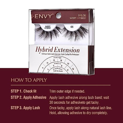 I•envy Extension False Lashes, Hybrid Salon Lash-ihl06(wispy)