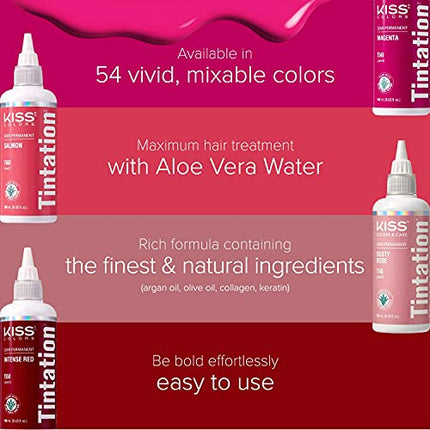 Red By Kiss Tintation Semi-permanent Hair Color Dye-t465(neon Peach, 5 Fl Oz)