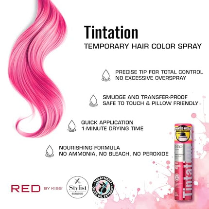 Red By Kiss Tintation Temporary Hair Color Spray-tcs12(atomic Pink)