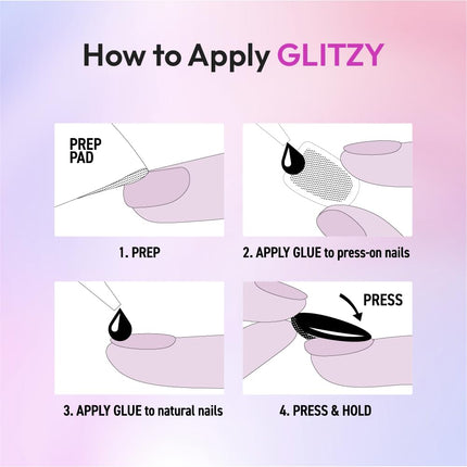 Glitzy 3d Handmade Press On Nail Kit-gfh30(debutante)