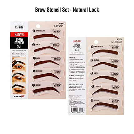 Kiss New York Instant Eye Brow Stencil Kit 5 Different Designs-ste01(natural)