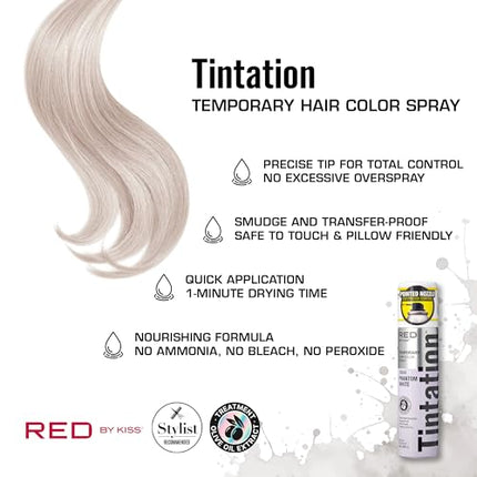 Red By Kiss Tintation Temporary Hair Color Spray-tcs43(jet Black, 11.5 Oz)