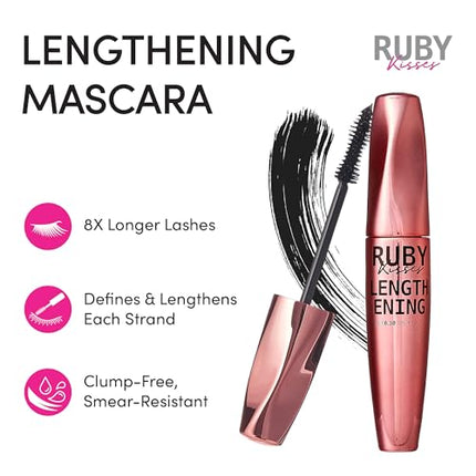 Ruby Kisses Mascara Waterproof Lengthening Mascara- Rmal01(lengthening)