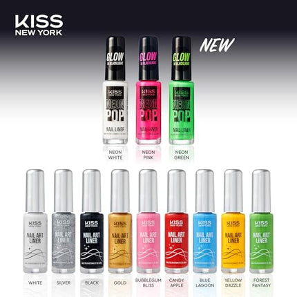 Kiss New York Nail Art Liner, Fast-drying, Slow Drip-nal12(neon Green)