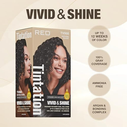 Red By Kiss Tintation Vivid & Shine Permanent Hair Dye-tv999(jet Black)