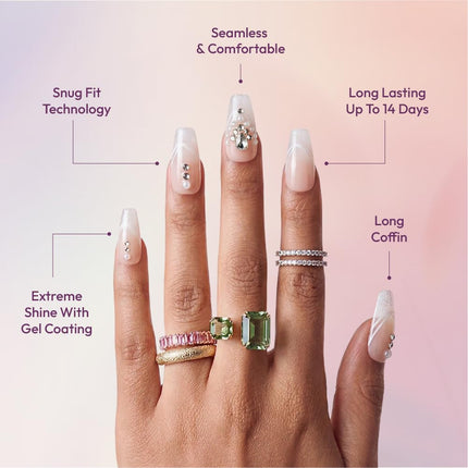 Glitzy 3d Handmade Press On Nail Kit-gfh30(debutante)