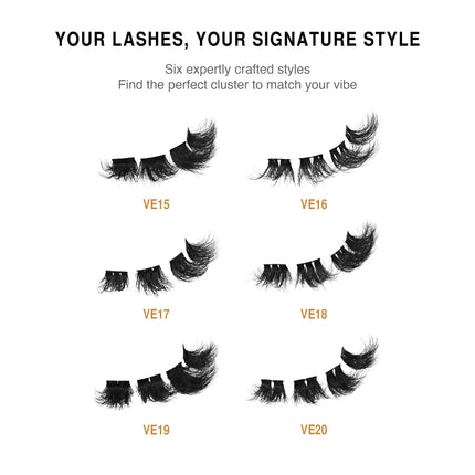 Kiss Vluxe Extended Core Luxe Faux Mink Lash Clusters-ve20