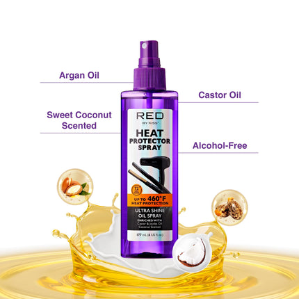 Red By Kiss Heat Protector Ultra Shine Oil Spray 6 Fl Oz-hpt04d