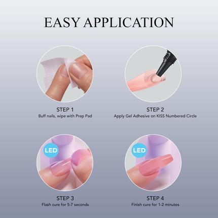 Kiss Salon X-tend, Press-on Nails, Led Soft Gel System-sxd04(trustfall)