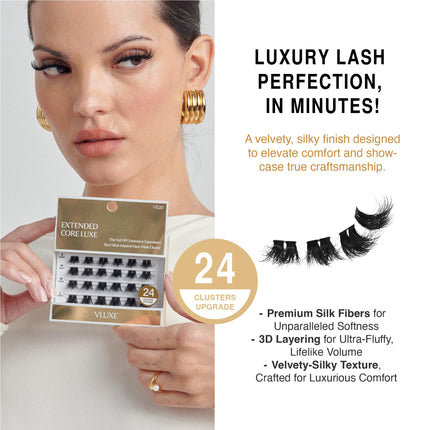 Kiss Vluxe Extended Core Luxe Faux Mink Lash Clusters-ve20
