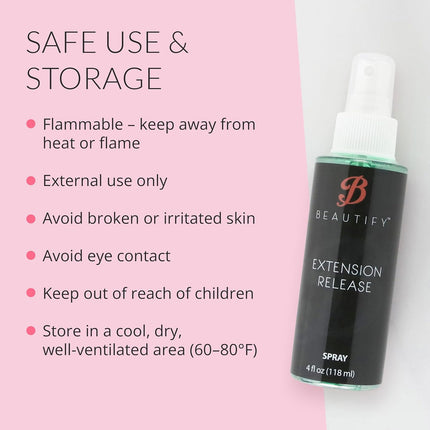 Beautify Extension Release Remover Spray 4 Fl Oz By Walker Tape