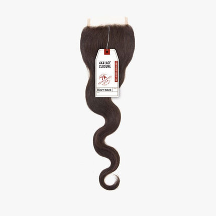 Bare&natural Unprocessed Virgin Human Hair 4x4 Lace Closure - 7a Body Wave 18"
