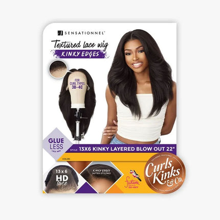 Sensationnel Curls Kinks&co Synthetic Textured Lace Front Wig - 13x6 Kinky Layered Blow Out 22"