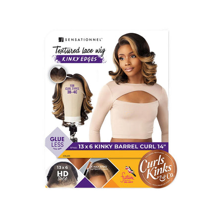 Sensationnel Curls Kinks&co Lace Front Wig - 13x6 Kinky Barrel Curl 14