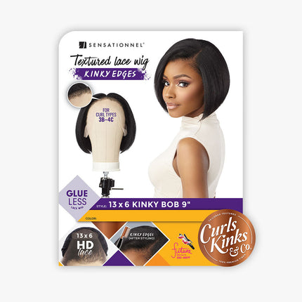 Sensationnel Curls Kinks&co Textured Lace Front Wig - 13x6 Kinky Bob 9"