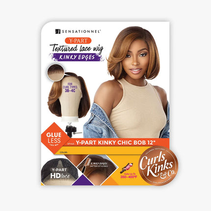 Sensationnel Curls Kinks&co Textured Lace Wig - Y-part Kinky Chic Bob 12"