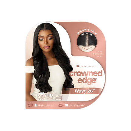 Sensationnel Crowned Edge Gluless 13x5 Hd Lace Frontal Wig - Wavy 26