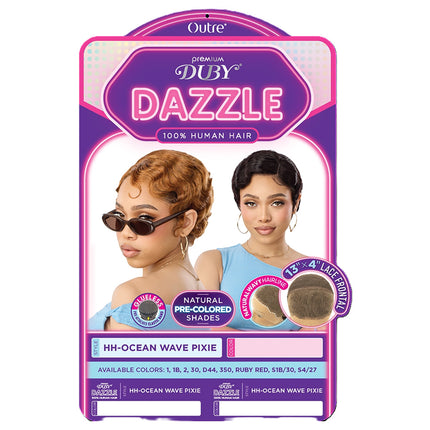 Outre Duby Dazzle 100% Human Hair Lace Front Full Wig - Ocean Wave Pixie