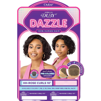 Outre Duby Dazzle 100% Human Hair Lace Front Full Wig - Rose Curls 10