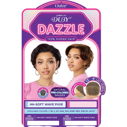 Outre Duby Dazzle 100% Human Hair Lace Front Full Wig - Soft Wave Pixie