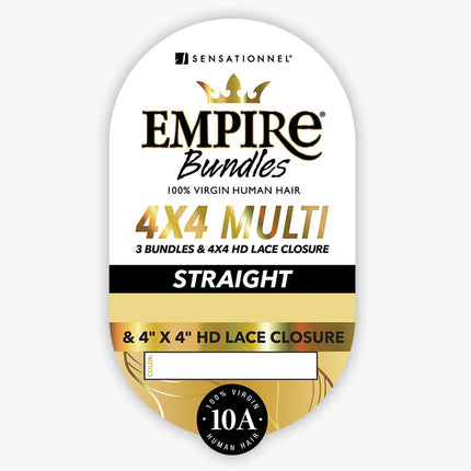Sensationnel Empire Bundles Human Hair 4x4 Multi Pack - Straight 12, 14, 16