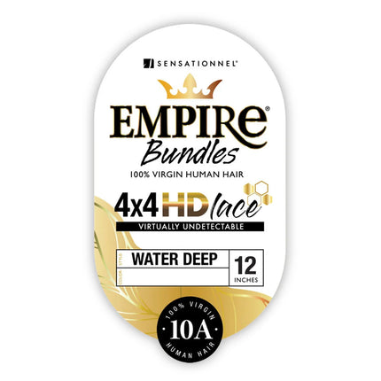 Sensationnel Empire Bundles Human Hair 4x4 Hd Closure Water Deep 12"