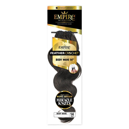 Sensationnel Empire Human Hair Feather Crochet Boho Braids - Body Wave 10"
