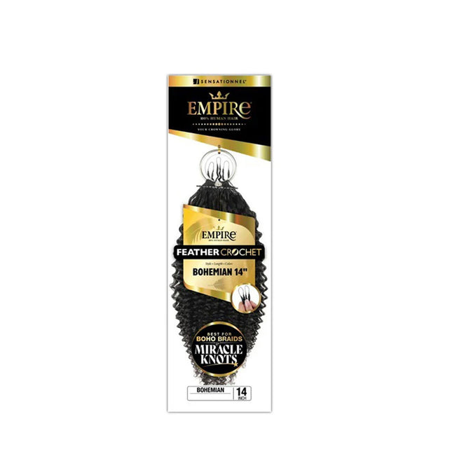 Sensationnel Empire Human Hair Feather Crochet Boho Braids - Bohemian 14"