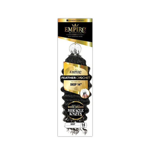 Sensationnel Empire Human Hair Feather Crochet Boho Braids - Deep 14"