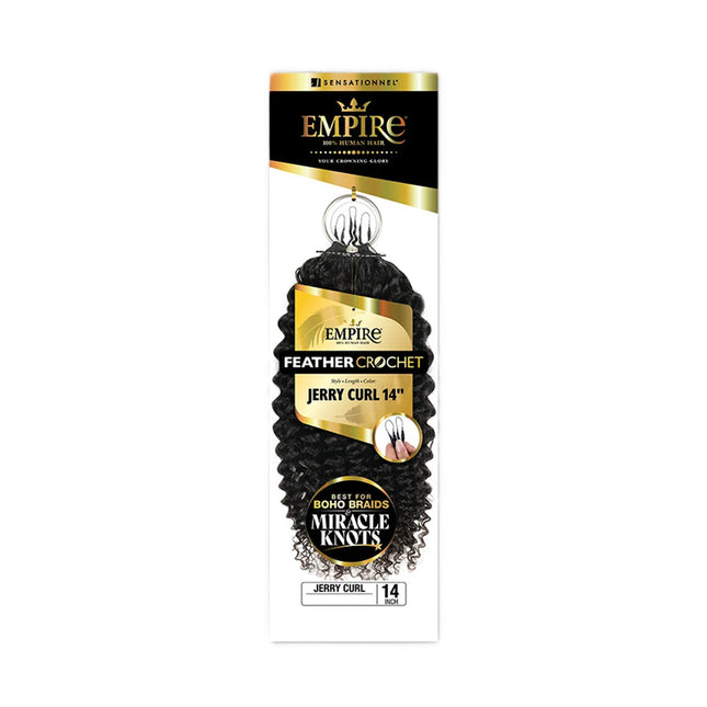 Sensationnel Empire Human Hair Feather Crochet Boho Braids - Jerry Curl 10