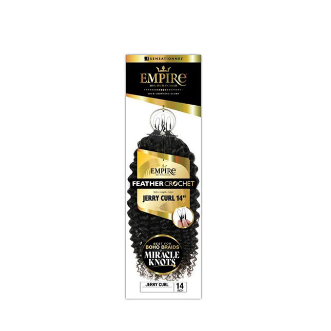 Sensationnel Empire Human Hair Feather Crochet Boho Braids - Jerry Curl 14"