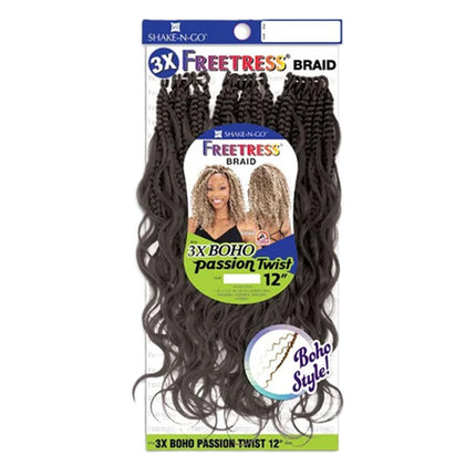 Shake N Go Freetress Synthetic Braid - 3x Boho Passion Twist 12
