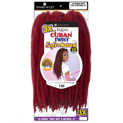 Shake N Go Freetress Equal Synthetic Braid - 3x Cuban Twist Soft & Natural 16"