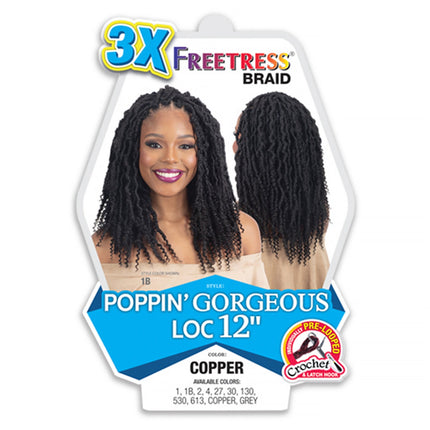 Shake N Go Freetress Crochet Braids 3x Poppin' Gorgeous Loc 12"