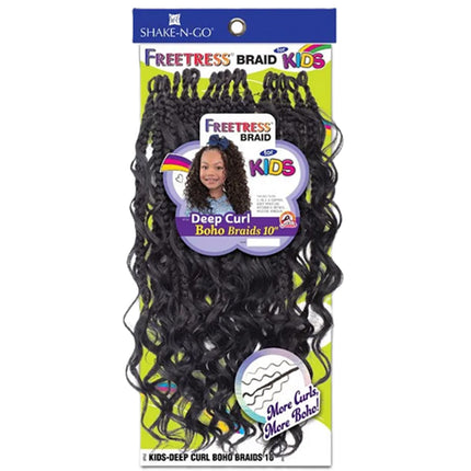 Shake N Go Freetress Synthetic Braid - Kids Deep Curl Boho Braid 12