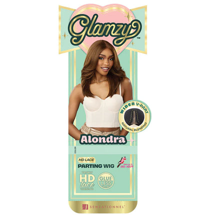 Sensationnel Glamzy Synthetic Hair Gluless Hd Lace Part Wig - Alondra