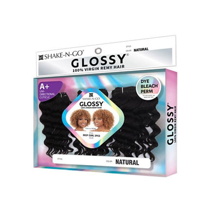 Shake N Go Virgin Remy Hair Weave Glossy - Deep Curl 3pcs
