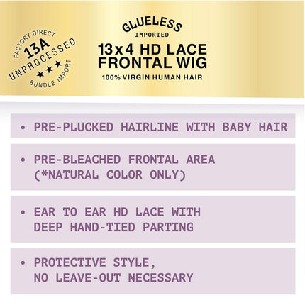 Sensationnel 100% Virgin Human Hair 13a Hd Lace Frontal Wig - Body Wave 28"